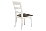 Coaster Madelyn Ladder Back Side Chairs Dark Cocoa and Coastal White (Set of 2) Model 110382