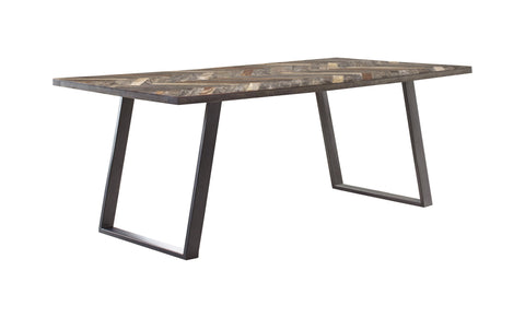 Coaster Misty Sled Leg Dining Table Grey Sheesham and Gunmetal Model 110681