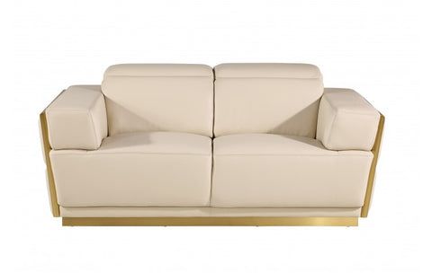 1111 DivanItalia Beige Loveseat – Top Grain Italian LeatherModel:  1111-BEIGE-L