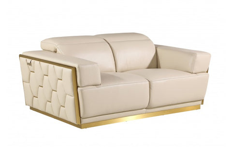 1111 DivanItalia Beige Loveseat – Top Grain Italian LeatherModel:  1111-BEIGE-L