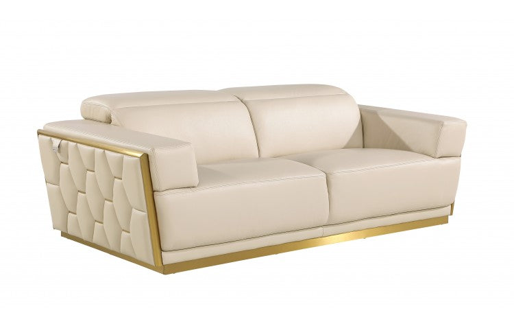 1111 DivanItalia Beige Sofa – Top Grain Italian LeatherModel:  1111-BEIGE-S