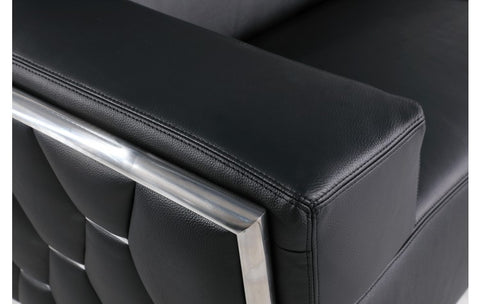 1111 DivanItalia Black Chair – Top Grain Italian LeatherModel:  1111-BLACK-CH