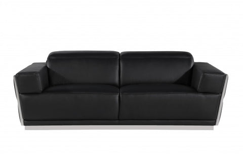 1111 DivanItalia Black Sofa – Top Grain Italian LeatherModel:  1111-BLACK-S