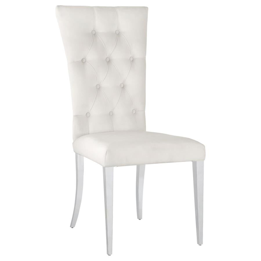 Coaster Kerwin Tufted Upholstered Side Chair (Set of 2) White and Chrome Model 111102