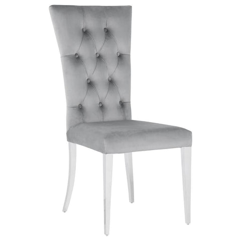 Coaster Kerwin Tufted Upholstered Side Chair (Set of 2) Grey and Chrome Model 111103