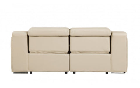 1116 DivanItalia Beige Top Grain Italian Leather Loveseat with Power HeadrestModel:  1116-BEIGE-2.2-HT