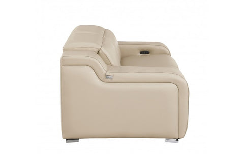 1116 DivanItalia Beige Top Grain Italian Leather Loveseat with Power HeadrestModel:  1116-BEIGE-2.2-HT