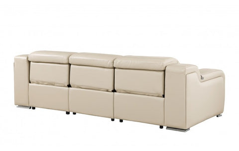 1116 DivanItalia Beige Modular 3-Power Reclining Sofa with Power HeadrestModel:  1116-BEIGE-3.3-HT
