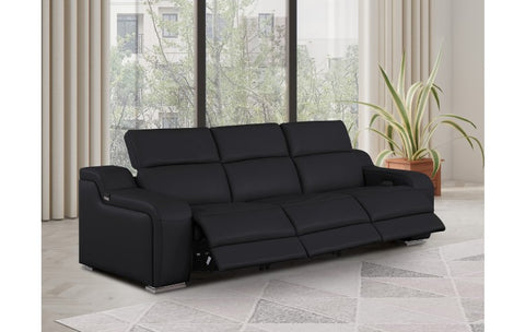 1116 DivanItalia Black Modular 3-Power Reclining Sofa with Power HeadrestModel:  1116-BLACK-3.3-HT