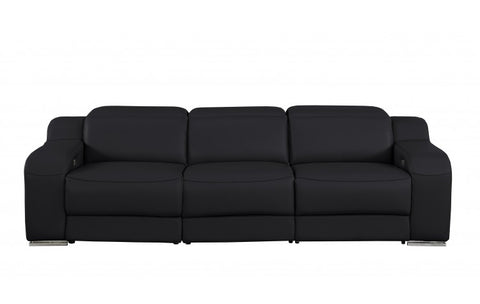 1116 DivanItalia Black Modular 3-Power Reclining Sofa with Power HeadrestModel:  1116-BLACK-3.3-HT
