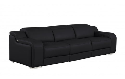 1116 DivanItalia Black Modular 3-Power Reclining Sofa with Power HeadrestModel:  1116-BLACK-3.3-HT