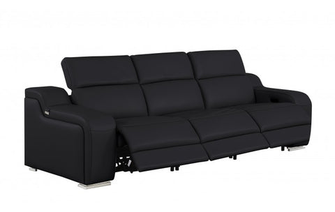1116 DivanItalia Black Modular 3-Power Reclining Sofa with Power HeadrestModel:  1116-BLACK-3.3-HT