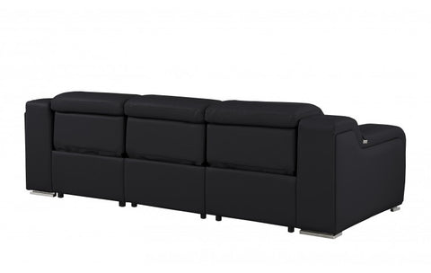 1116 DivanItalia Black Modular 3-Power Reclining Sofa with Power HeadrestModel:  1116-BLACK-3.3-HT