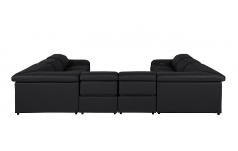 1116 DivanItalia Black 8-Piece Sectional with 4 Power Recliners and Power Headrests (No Consoles)Model:  1116-BLACK-8PC-4PWR-U-NC-SECTIONAL-GROUP
