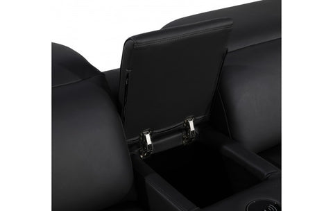1116 DivanItalia Black Top-Grain Italian Leather 7-Piece Sectional with 3 Power Reclining Seats & Power HeadrestModel:  1116-BLACK-3PWR-7PC