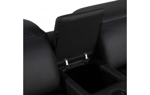 1116 DivanItalia Black Top-Grain Italian Leather 8-Piece Sectional with 4 Power Reclining Seats & Power HeadrestModel:  1116-BLACK-4PWR-8PC
