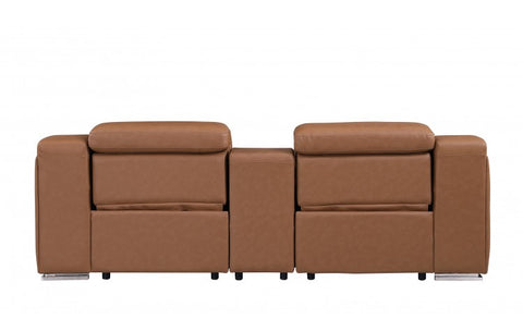 1116 DivanItalia Cognac Modular Power Reclining Loveseat with Power HeadrestModel:  1116-COGNAC-3.2-HT