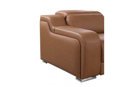 1116 DivanItalia Cognac Modular 3-Power Reclining Sofa with Power HeadrestModel:  1116-COGNAC-3.3-HT