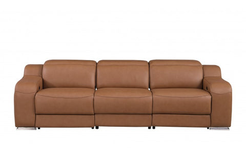 1116 DivanItalia Cognac Modular 3-Power Reclining Sofa with Power HeadrestModel:  1116-COGNAC-3.3-HT