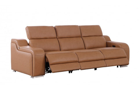 1116 DivanItalia Cognac Modular 3-Power Reclining Sofa with Power HeadrestModel:  1116-COGNAC-3.3-HT