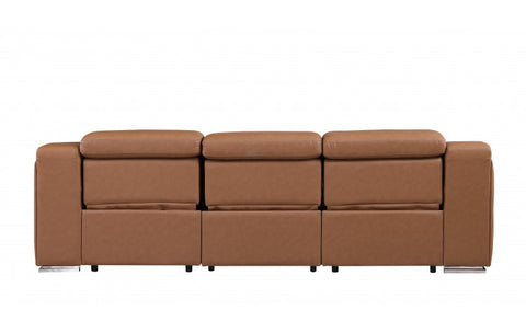 1116 DivanItalia Cognac Modular 3-Power Reclining Sofa with Power HeadrestModel:  1116-COGNAC-3.3-HT