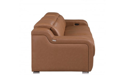 1116 DivanItalia Cognac Modular 3-Power Reclining Sofa with Power HeadrestModel:  1116-COGNAC-3.3-HT