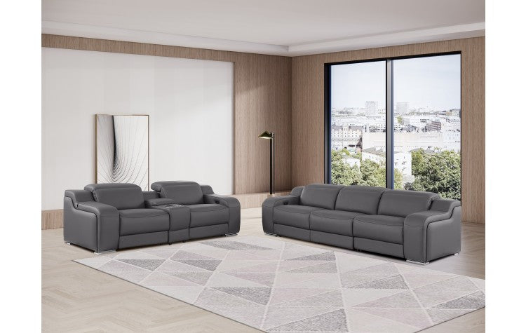 1116 DivanItalia Dark Gray Modular 3-Power Reclining Sofa with Power HeadrestModel:  1116-DK_GREY-3.3-HT