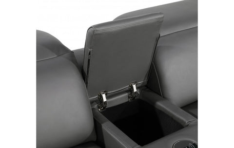 1116 DivanItalia Dark Grey Top-Grain Italian Leather 6-Piece Sectional with 3 Power Reclining Seats & Power HeadrestModel:  1116-DK_GRAY-3PWR-6PC
