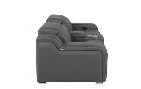 1116 DivanItalia Dark Gray Modular Power Reclining Loveseat with Power HeadrestModel:  1116-DK_GREY-3.2-HT