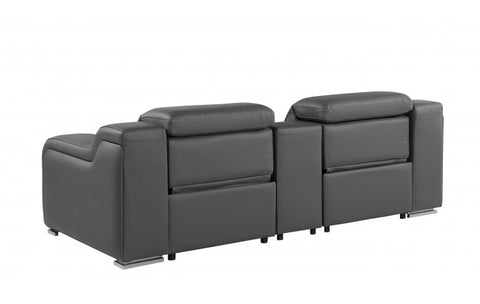 1116 DivanItalia Dark Gray Modular Power Reclining Loveseat with Power HeadrestModel:  1116-DK_GREY-3.2-HT