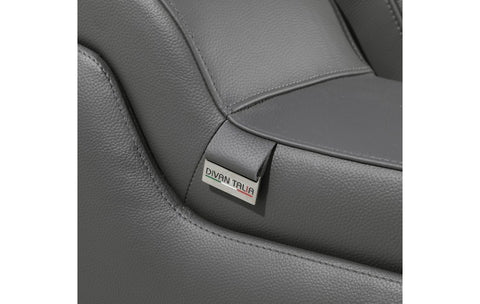 1116 DivanItalia Dark Grey Top Grain Italian Leather Power Reclining Sofa with Dual Recliners and Power HeadrestsModel:  1116-DK_GREY-3.2-S-HT