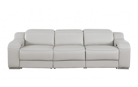 1116 DivanItalia Light Gray Modular 3-Power Reclining Sofa with Power HeadrestModel:  1116-LT_GREY-3.3-HT