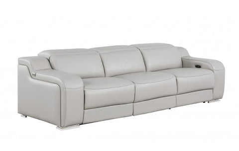 1116 DivanItalia Light Gray Modular 3-Power Reclining Sofa with Power HeadrestModel:  1116-LT_GREY-3.3-HT