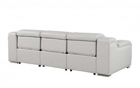 1116 DivanItalia Light Gray Modular 3-Power Reclining Sofa with Power HeadrestModel:  1116-LT_GREY-3.3-HT