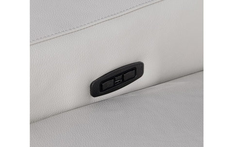 1116 DivanItalia LIght Grey Top Grain Italian Leather Loveseat with Power HeadrestModel:  1116-LT_GREY-2.2-HT