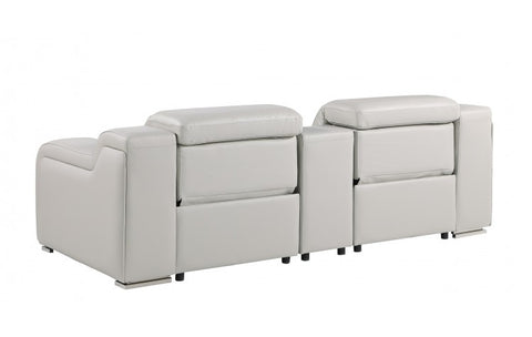 1116 DivanItalia Light Gray Modular Power Reclining Loveseat with Power HeadrestModel:  1116-LT_GREY-3.2-HT