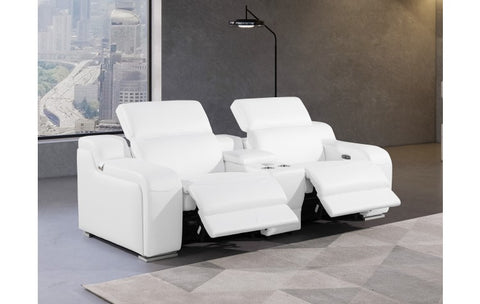 1116 DivanItalia White Modular Power Reclining Loveseat with Power HeadrestModel:  1116-WHITE-3.2-HT