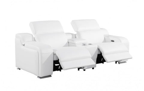1116 DivanItalia White Modular Power Reclining Loveseat with Power HeadrestModel:  1116-WHITE-3.2-HT
