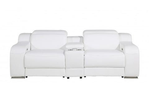 1116 DivanItalia White Modular Power Reclining Loveseat with Power HeadrestModel:  1116-WHITE-3.2-HT