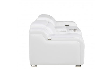 1116 DivanItalia White Modular Power Reclining Loveseat with Power HeadrestModel:  1116-WHITE-3.2-HT