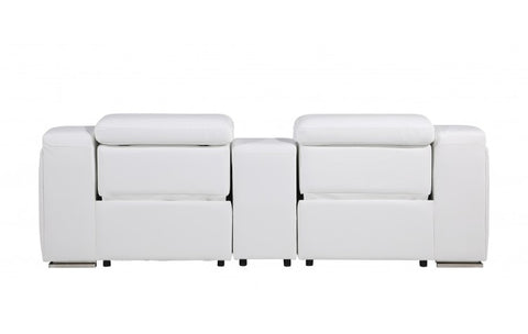 1116 DivanItalia White Modular Power Reclining Loveseat with Power HeadrestModel:  1116-WHITE-3.2-HT