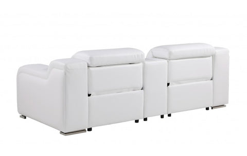 1116 DivanItalia White Modular Power Reclining Loveseat with Power HeadrestModel:  1116-WHITE-3.2-HT