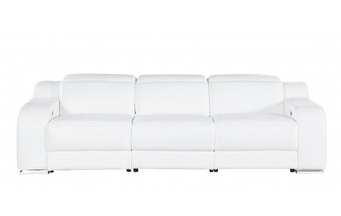 1116 DivanItalia White Modular 3-Power Reclining Sofa with Power HeadrestModel:  1116-WHITE-3.3-HT