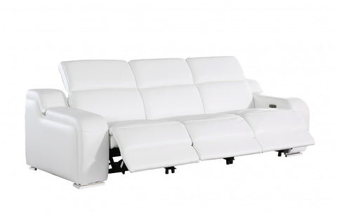 1116 DivanItalia White Modular 3-Power Reclining Sofa with Power HeadrestModel:  1116-WHITE-3.3-HT