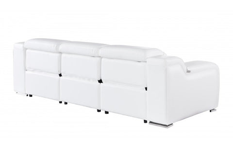 1116 DivanItalia White Modular 3-Power Reclining Sofa with Power HeadrestModel:  1116-WHITE-3.3-HT