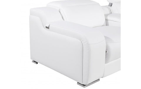 1116 DivanItalia White Top-Grain Italian Leather 6-Piece Sectional with 3 Power Reclining Seats & Power HeadrestModel:  1116-WHITE-3PWR-6PC