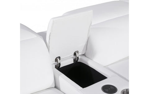 1116 DivanItalia White Modular Power Reclining Loveseat with Power HeadrestModel:  1116-WHITE-3.2-HT