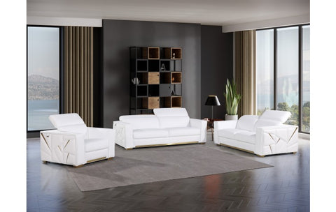 1120 DivanItalia White Sofa Set – Top Grain Italian LeatherModel:  1120-WHITE