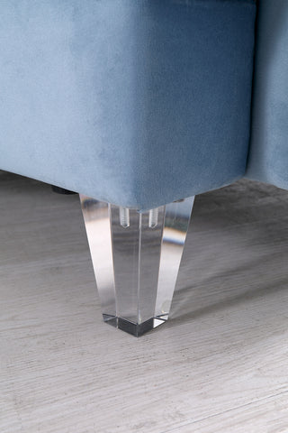 Divani Casa Darla Modern Blue Velvet Curved Sectional Sofa Model VG2T1124-5P-BLU