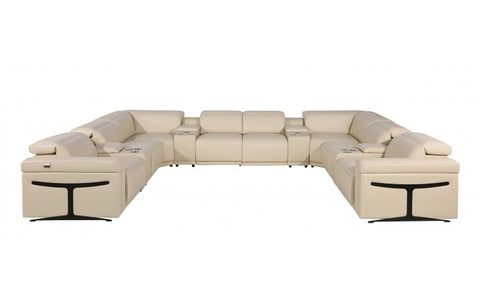 1126 DivanItalia Beige 12-Piece Sectional with 4 Power Recliners and Power HeadrestsModel:  1126-BEIGE-12PC-4PWR-U-SECTIONAL-GROUP
